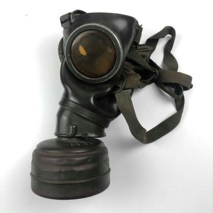 Original WWII German camouflage gasmask canister with mask