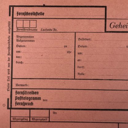 Original WWII German document 'Geheime Kommandosache'