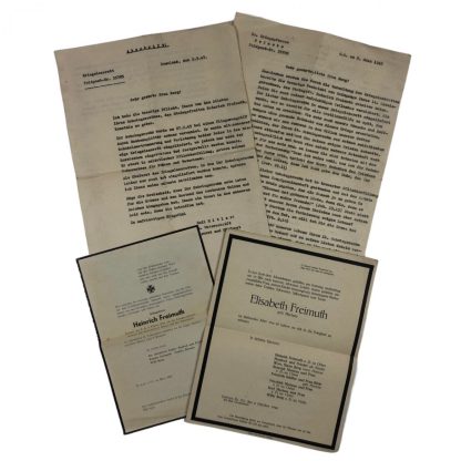 Original WWII German death notices and letters