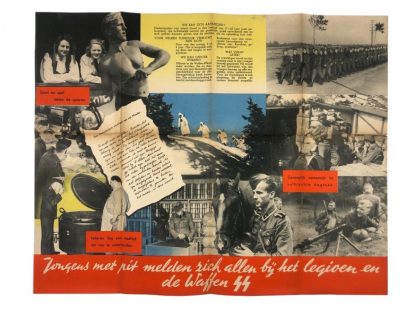 Original WWII Dutch Waffen-SS volunteer recruitment folder/poster
