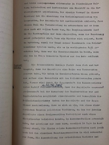 Original German Dr. Seys-Inquart defending speech in file Nürnberg trails 1946