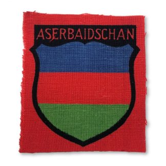 Original WWII German foreign volunteer shield Aserbaidschan Origineel WWII Duits vrijwilligers schildje Aserbaidschan