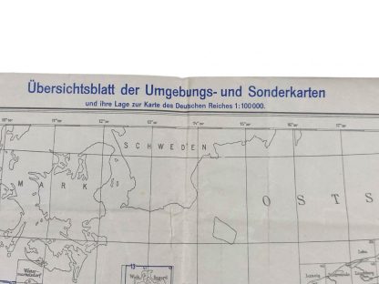 Original WWII German ‘Ubersichtsblatt Sonderkarten’ 1941