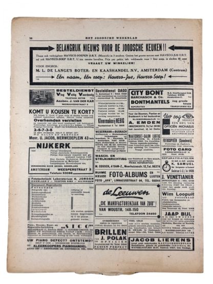 Original WWII Dutch Jewish newspaper ‘Het Joodsche Weekblad’ No. 35 – 5 December 1941 Origineel WWII Nederlands ‘Het Joodsche Weekblad’ No. 35 – 5 December 1941