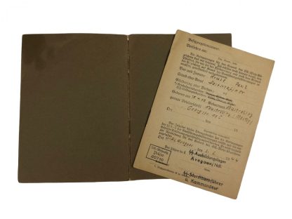 riginal WWII German SA-Wehrabzeichen Übungsbuch SS-Ausbildungslager Avegoor (Netherlands)