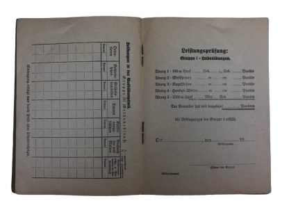 riginal WWII German SA-Wehrabzeichen Übungsbuch SS-Ausbildungslager Avegoor (Netherlands)