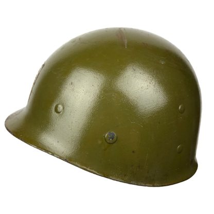 Original WWII US M1 swivel bale front seam helmet with netting