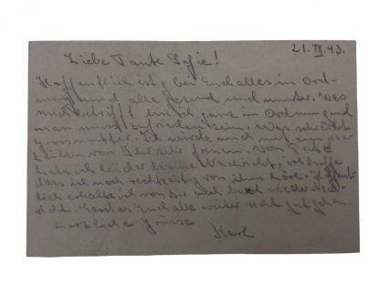 Original WWII Dutch inmate letter ‘durchgangslager’ Westerbork to Switzerland