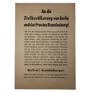 Original WWII Russian leaflet ‘Battle of Berlin’ 1945