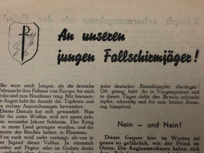 Original WWII German Fallschirmjäger leaflet Originele WWII Duitse Fallschirmjäger flyer