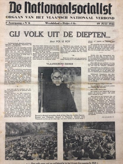 Original WWII Belgian VNV ‘De Nationaalsocialist’ Originele WWII Belgische VNV ‘De Nationaalsocialist’ krantnewspaper
