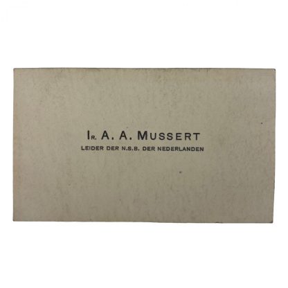 Original WWII Dutch NSB leader Anton Mussert business card