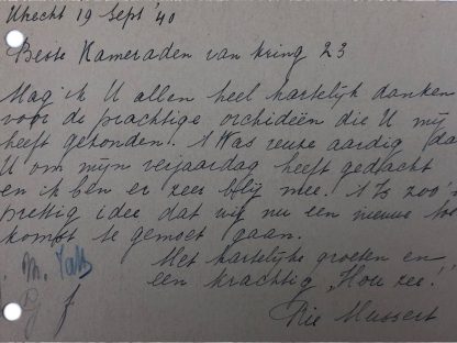 Original WWII Dutch NSB letter ‘Rie Mussert’ wife of NSB leader Anton Mussert