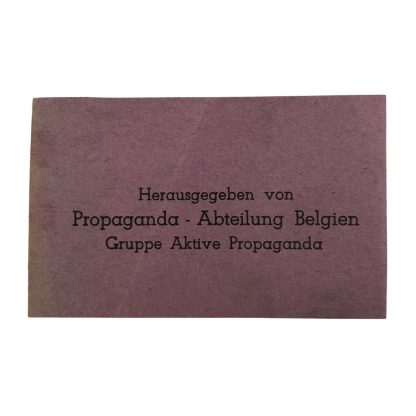 Original WWII German label ‘Abteilung Belgien Gruppe Aktive Propaganda’