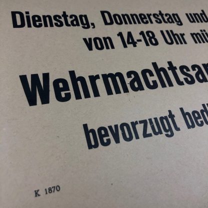 Original WWII German Wehrmacht carton sign