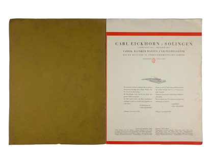 Original 1930s Estonian Carl Eickhorn – Solingen saber advertising booklet