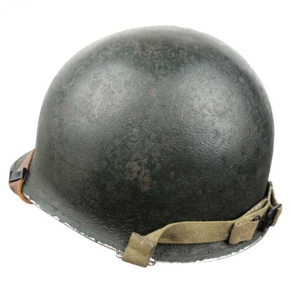 Original WWII US M1 Helmet front seam swivel bale