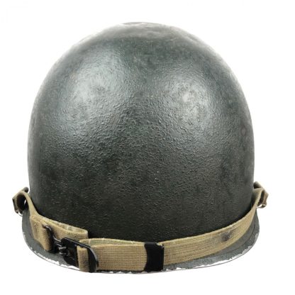 Original WWII US M1 Helmet front seam swivel bale
