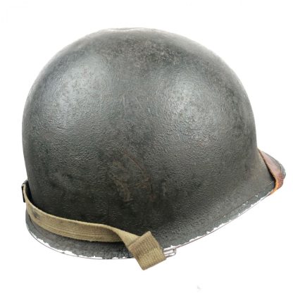 Original WWII US M1 Helmet front seam swivel bale
