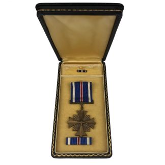 Original WWII US Distinguished Flying Cross in box with ribbon and pin