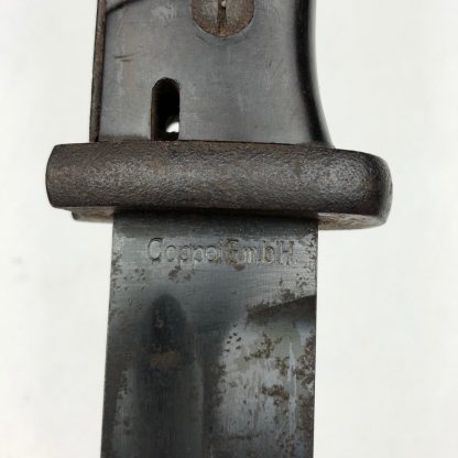 Original WWII German K98 bayonet with webbing Litzmannstadt frog