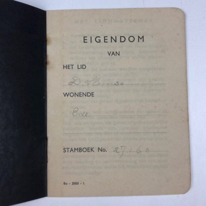 Original WWII Dutch NSB membership booklet Ede