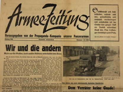 Original WWII German ‘Armee-Zeitung – Herausgegeben von der Propaganda Kompanie unseres Panzerarmee’