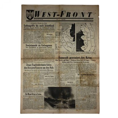 Original WWII German ‘West-Front’ newspaper 10 July 1941