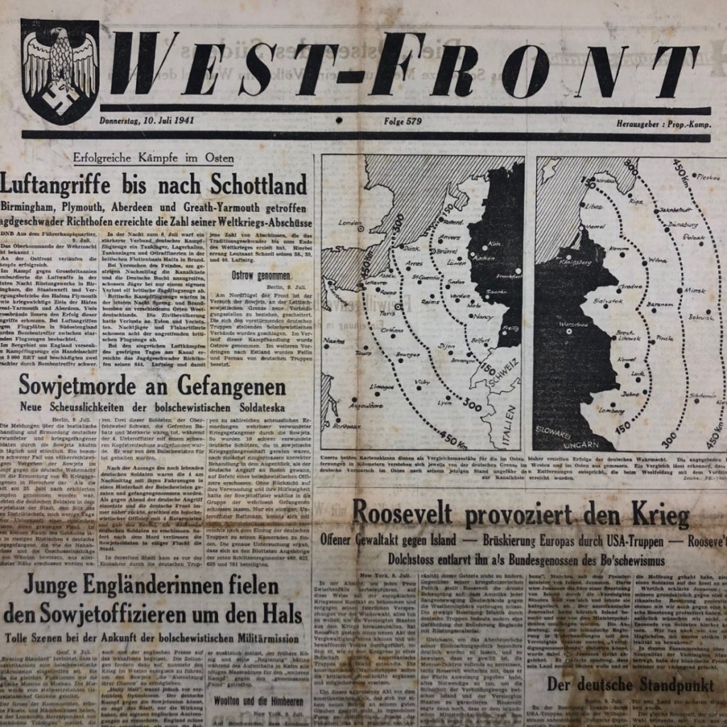 Original WWII German 'WestFront' newspaper 10 July 1941