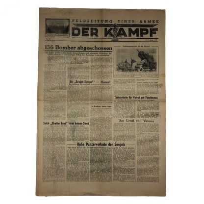 Original WWII German ‘Feldzeitung einder Armee – Der Kampf’ 14/15 January 1944
