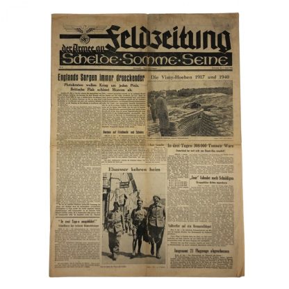 Original WWII German ‘Feldzeitung – der Armee an Schelde, Somme & Seine’ 1 August 1940