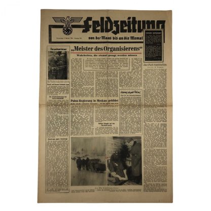 Original WWII German ‘Feldzeitung – Von der Maas bis an die Memel’ 3 februari 1944