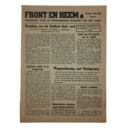 Original WWII Dutch Waffen-SS volunteer newspaper Front en Heem 6 May 1945 – Last number!