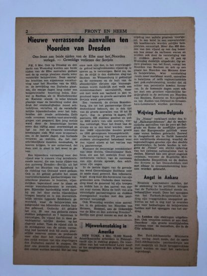 Original WWII Dutch Waffen-SS volunteer newspaper Front en Heem 6 May 1945 – Last number!