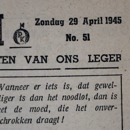 Original WWII Dutch Waffen-SS volunteer newspaper Front en Heem 29 April 1945