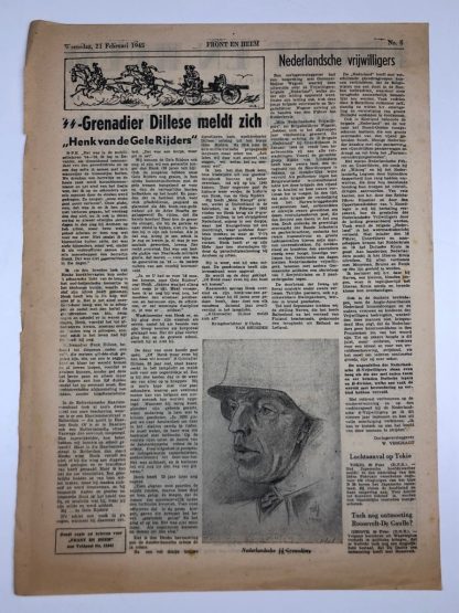 Original WWII Dutch Waffen-SS volunteer newspaper Front en Heem 21 February 1945
