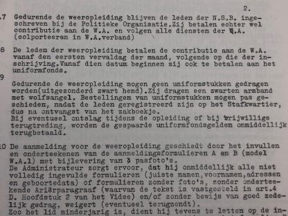 Original WWII Dutch NSB W.A. Armband with documents