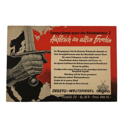 Original WWII German postcard Fight against Bolshevism!