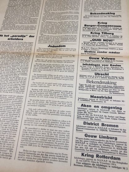 Original WWII Dutch NSNAP newspaper – 16 July 1938