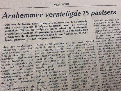 Original WWII Dutch newspaper ‘Van Honk’ Dutch workers in Germany – 22 May 1944