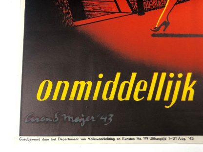Original WWII Dutch ‘Luchtbeschermingsdienst’ poster Alarm