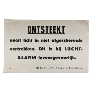 Originele WWII Dutch ‘Luchtbescherming’ poster Zaandam