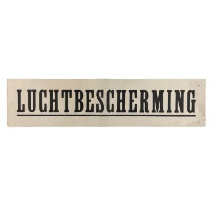 Original WWII Dutch ‘Luchtbescherming’ paper sign