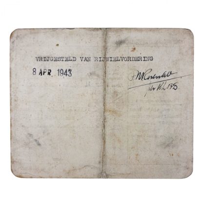 Original WWII Dutch ‘Luchtbeschermingsdienst’ ID card Velsen