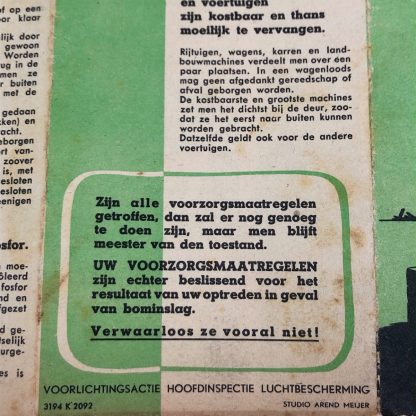 Original WWII Dutch ‘Luchtbeschermingsdienst’ information flyer