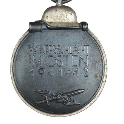 Original WWII German Winter Slacht im Osten medal with pouch and baton