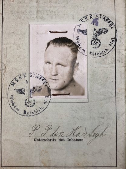 Original WWII Dutch NSKK volunteer Personal-Ausweis