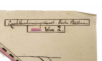 Original WWII Dutch ‘Luchtbeschermingsdienst’ armband and map Bilthoven