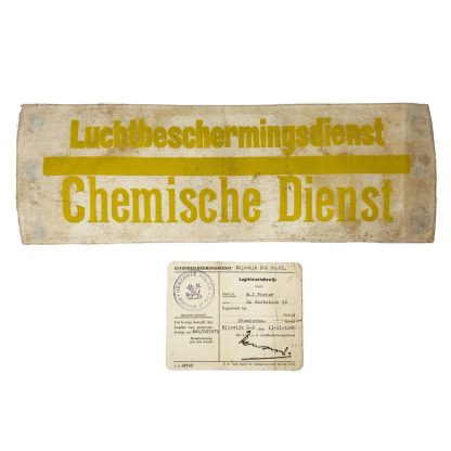 Original WWII Dutch ‘Luchtbeschermingsdienst’ armband and ID card Rijswijk