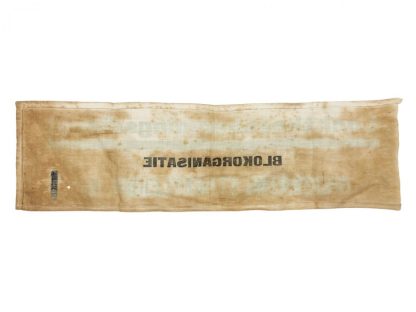 Original WWII Dutch ‘Luchtbeschermingsdienst’ armband and document Velsen & IJmuiden